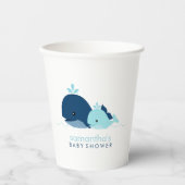 Mama und Blue Baby Whales Paper Cup Pappbecher (Vorderseite)