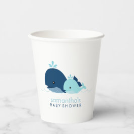 Mama und Blue Baby Whales Paper Cup Pappbecher