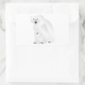 Mama und Cube des Polarbären Rechteckiger Aufkleber (Tasche)