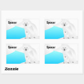 Mama und Cube des Polarbären Rechteckiger Aufkleber (Blatt)