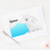 Mama und Cube des Polarbären Rechteckiger Aufkleber (Umschlag)