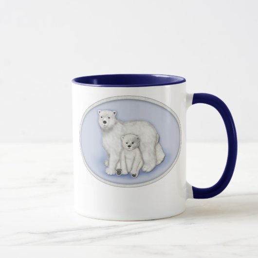 Mama und Cube des Polarbären Tasse (Rechts)