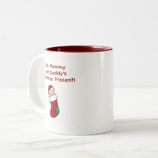 Mama-und des Vatis Weihnachtsgeschenk Zweifarbige Tasse (Vorderseite Links)