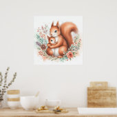 Mama und Eichhörnchen Poster (Küche)