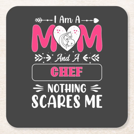 Mama und ein Koch, nichts macht mich unheimlich, l Rechteckiger Pappuntersetzer (Vorderseite)