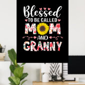 Mama und Granny Floral Geburtstag Poster (Heimbüro)