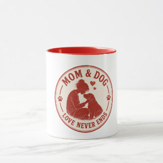 Mama- und Hunde-Liebe endet nie Tasse