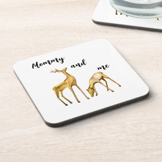 Mama und ich Hirsch Getränkeuntersetzer (Linke Seite)