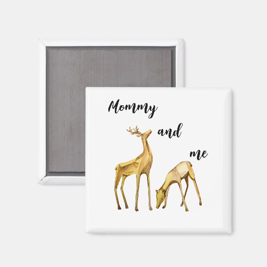 Mama und ich Hirsch Magnet (Vorderseite/Rückseite)