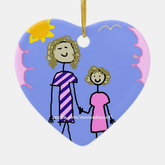 Mama und ich, Mutter-Tochter-Weg Keramik Ornament (Vorne)