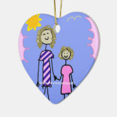 Mama und ich, Mutter-Tochter-Weg Keramik Ornament (Links)