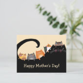 Mama und Kätzchen Ankündigungspostkarte (Stehend Vorderseite)