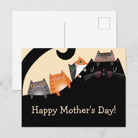Mama und Kätzchen Postkarte (Vorne/Hinten)