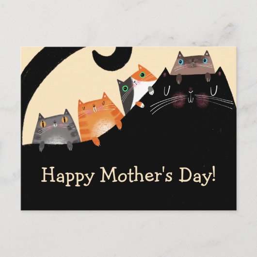 Mama und Kätzchen Postkarte (Vorderseite)