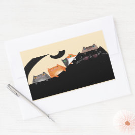 Mama und Kätzchen Rechteckiger Aufkleber