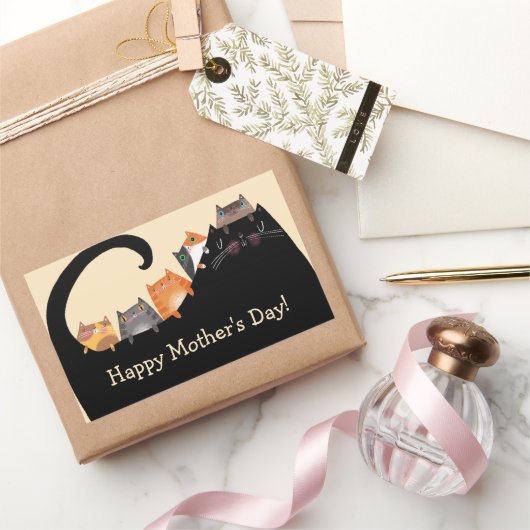 Mama und Kätzchen Rechteckiger Aufkleber (Schenken)