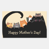 Mama und Kätzchen Rechteckiger Aufkleber (Vorderseite)