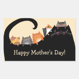 Mama und Kätzchen Rechteckiger Aufkleber