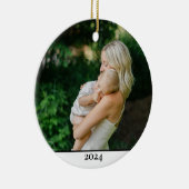 Mama und Kind Foto Weihnachten Keramik Ornament (Rechts)