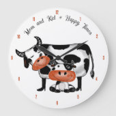 Mama und Kind * Happy Times Wall Clock Große Wanduhr (Vorderseite)