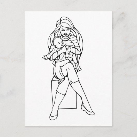 Mama und Kind Postkarte (Vorderseite)