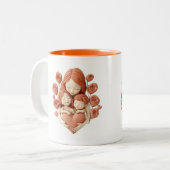 Mama und Kinder - 3D-Keramik Art Zweifarbige Tasse (Vorderseite Links)
