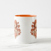 Mama und Kinder - 3D-Keramik Art Zweifarbige Tasse (Mittel)