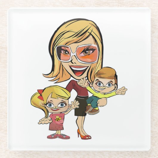 MAMA UND KINDER GLASUNTERSETZER (Vorderseite)
