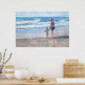 Mama und Kindermeerwellen Wasserfarbe Poster (Küche)