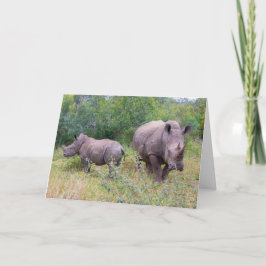Mama und Kinderrhinokarte Karte