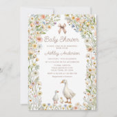 Mama und Little Gosling Boho Babydusche Einladung (Vorderseite)