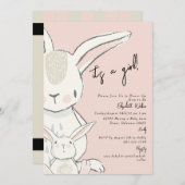 Mama und Me Rabbit Pink Babydusche Einladung (Vorne/Hinten)