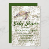 Mama und Me Sea Turtles Kinderdusche Einladung (Vorne/Hinten)