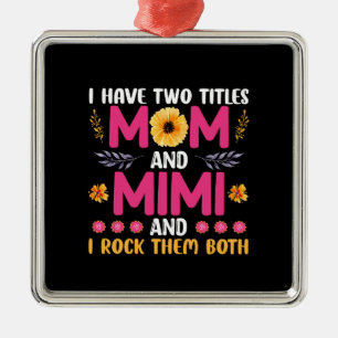 Mama und Mimi-Blume Ornament Aus Metall