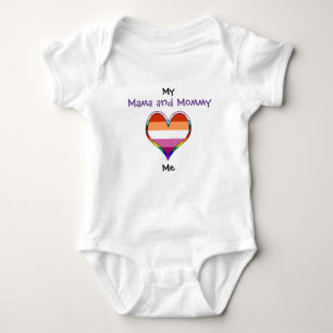 Mama und Mommy Rainbow Heart Baby Bodysuit Baby Strampler