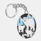 Mama und Naben des Polarbären Schlüsselanhänger (Vorderseite links)