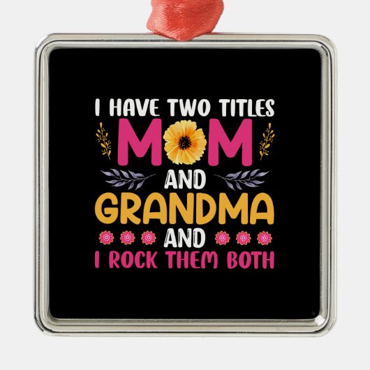 Mama und Oma-Blume Ornament Aus Metall (Vorne)