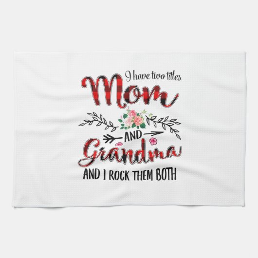 Mama und Oma zum Geburtstag Geschirrtuch (Horizontal)