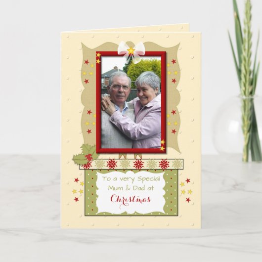 Mama und Papa zu Weihnachten Foto Gruß (Vorderseite)