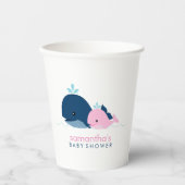 Mama und Pink Baby Whales Paper Cup Pappbecher (Vorderseite)