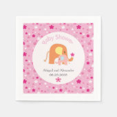 Mama und rosa Elefant Baby Shower Serviette (Vorderseite)