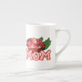 Mama und Rote Rose mit Dewdrops Porzellantasse (Rechts)