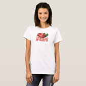 Mama und Rote Rose mit Dewdrops T-Shirt (Vorne ganz)