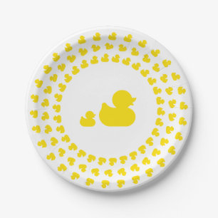 Mama- und Rubber-Babyenten Pappteller