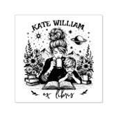 Mama und Sohn mit Buch Custom ex libris Permastempel (Design)