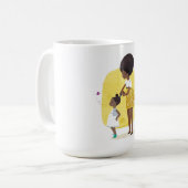 Mama und Tochter Gelbblume Kaffeetasse (Vorderseite Links)