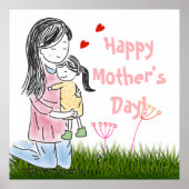 Mama und Tochter-Hug Poster (Vorne)