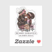 Mama und Tochter in Aquarellfarbe (3) Aufkleber (Blatt)