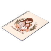 Mama und Tochter mit Rose Kranz 2 Notizblock (Linke Seite)