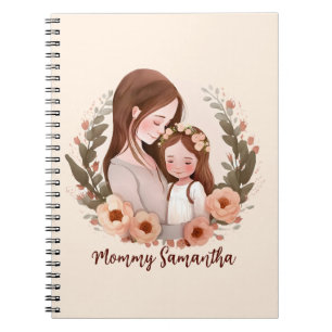 Mama und Tochter mit Rose Kranz 2 Notizblock